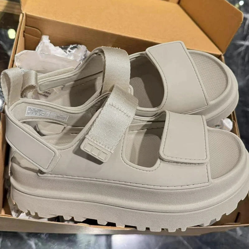 Brand Open Toe Thick-soled Sandals For Women Casual High Quality Fashion Comfort Thick-soled Shoes New Velcro Buckle Sandals