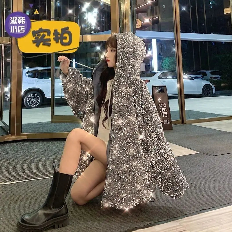 Starry Sky Hooded Jacket Women's Coat 2025 Autumn New Style Loose Clothing