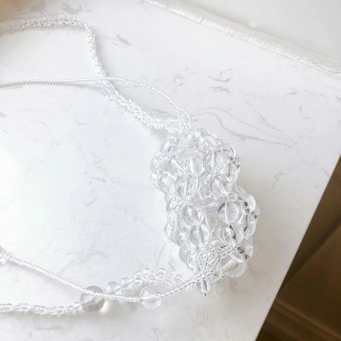 XIYUAN Lady Party Pearls White Crossbody Bag For Women 2023 New Summer Woven Beaded Shoulder Bag Female Top Quality Clutch Purse