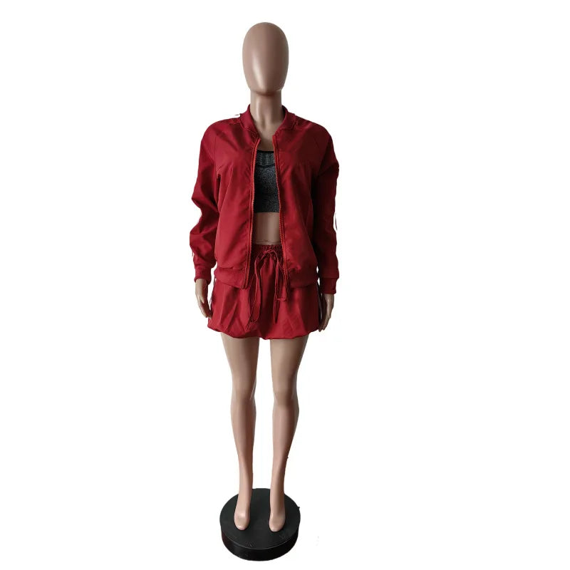 CM.YAYA Women Mini Skirts Set +Full Sleeve Striped Sweatshirt Two 2 Piece Set Outfits Fall Casual Street Night Club Cute Outfits