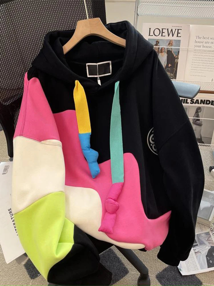 Casual Relaxed Fit Mid Length Cotton Hoodie for Women