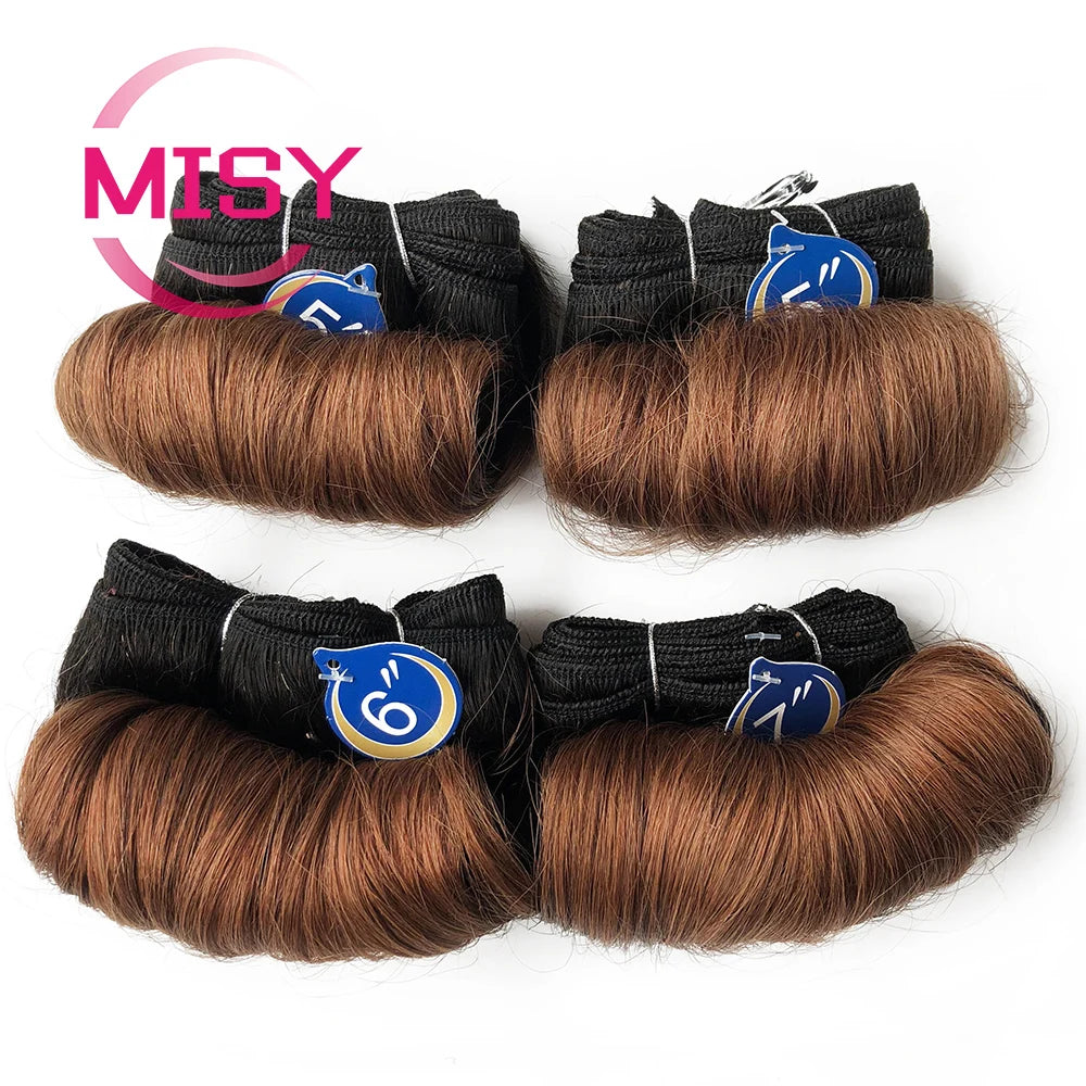 Short Curly Human Hair Bundles With Closure Brazilian Natural Hair Bundles With Closure 4x1 T Part Closure Non-Remy Human Hair