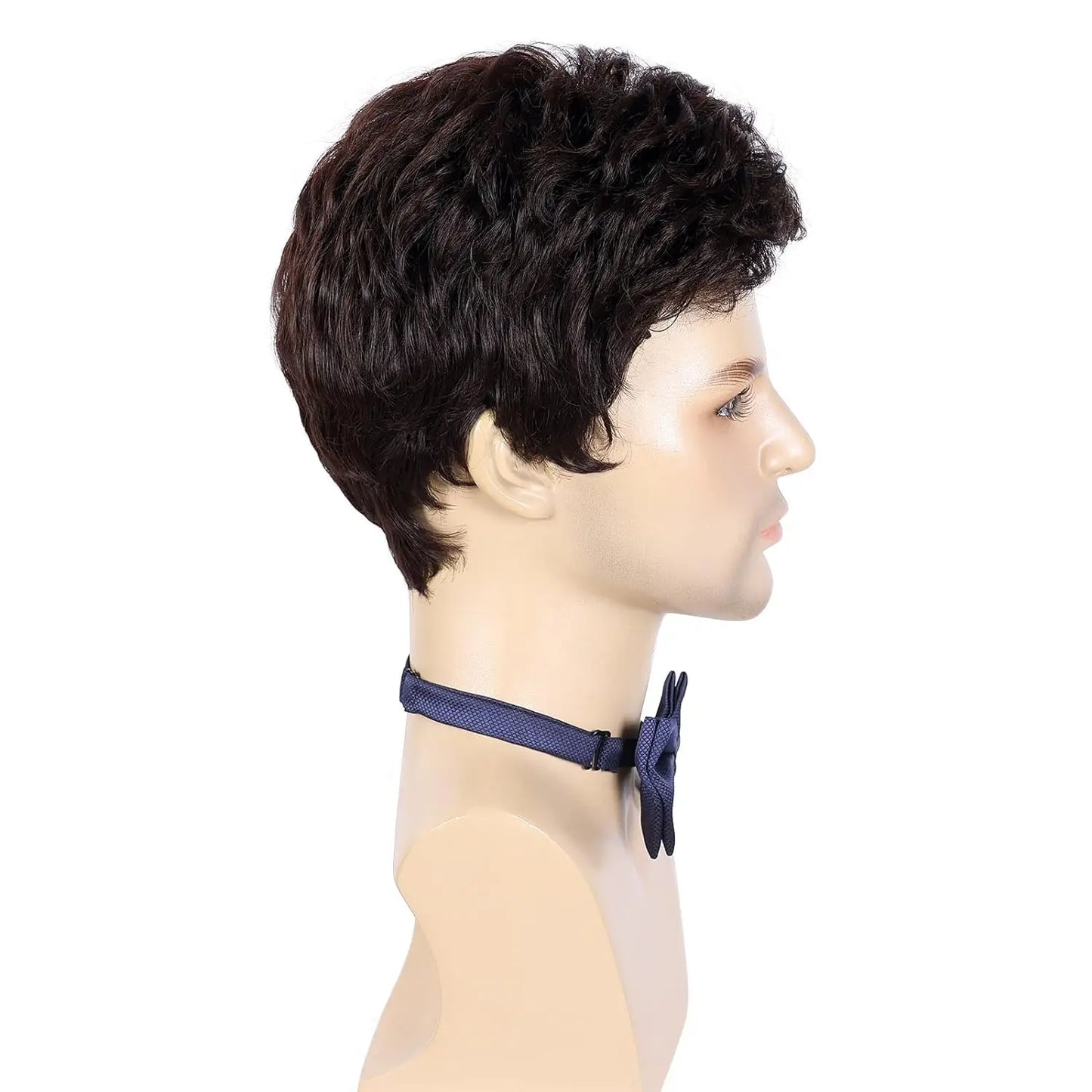 Men Wigs Short Silver Gray Wig Synthetic Heat Resistant Natural Halloween Cosplay Hair Wig