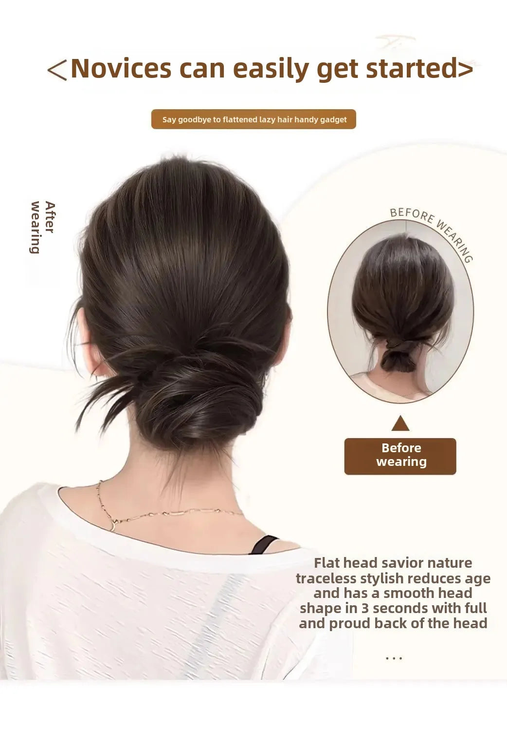 Realistic Hair Extensions Hair Bands Bun Maker Hair Clips Fake Hair Low Ponytail Holder Fake Hair Bundles Hair Accessories