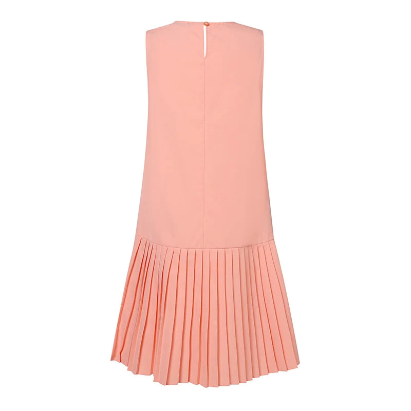 ZANZEA Summer Women Sleeveless Mini Dress 2024 Elegant Party Tank Vestidos Ladies Casual Solid Color Pleated Short Sundress
