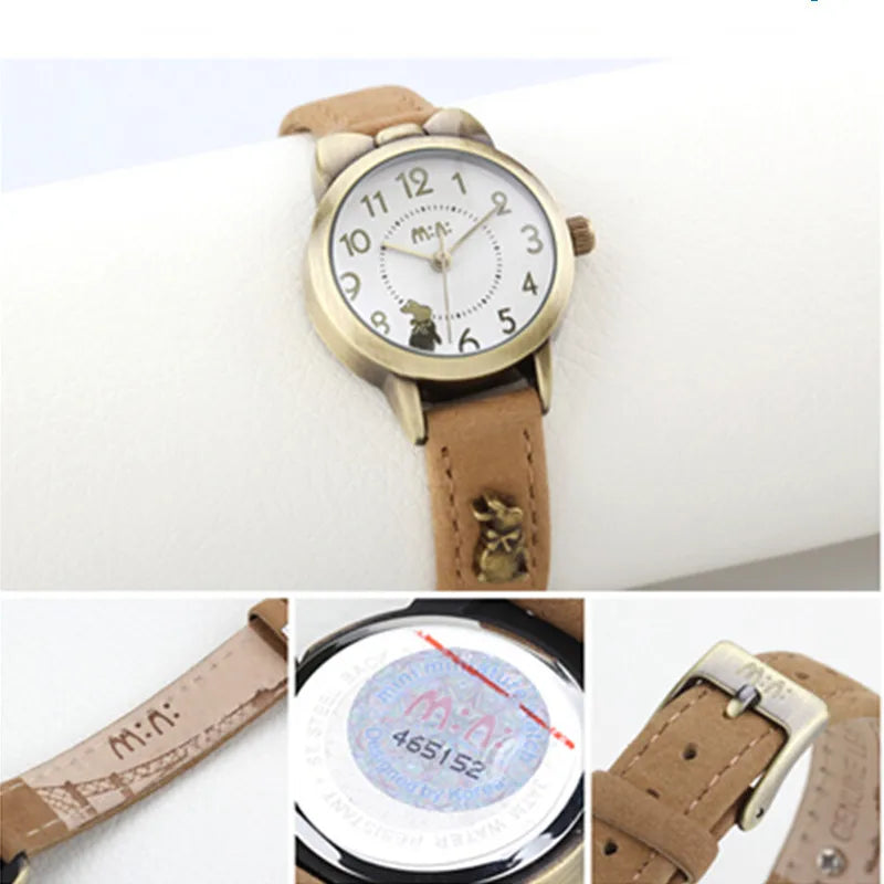Montre M:N: Brand Fashion Watch Ladies Luxury Hand-made 3D Cat Girl Gift Quartz Wristwatch Waterproof for Women 2025 Reloj Mujer