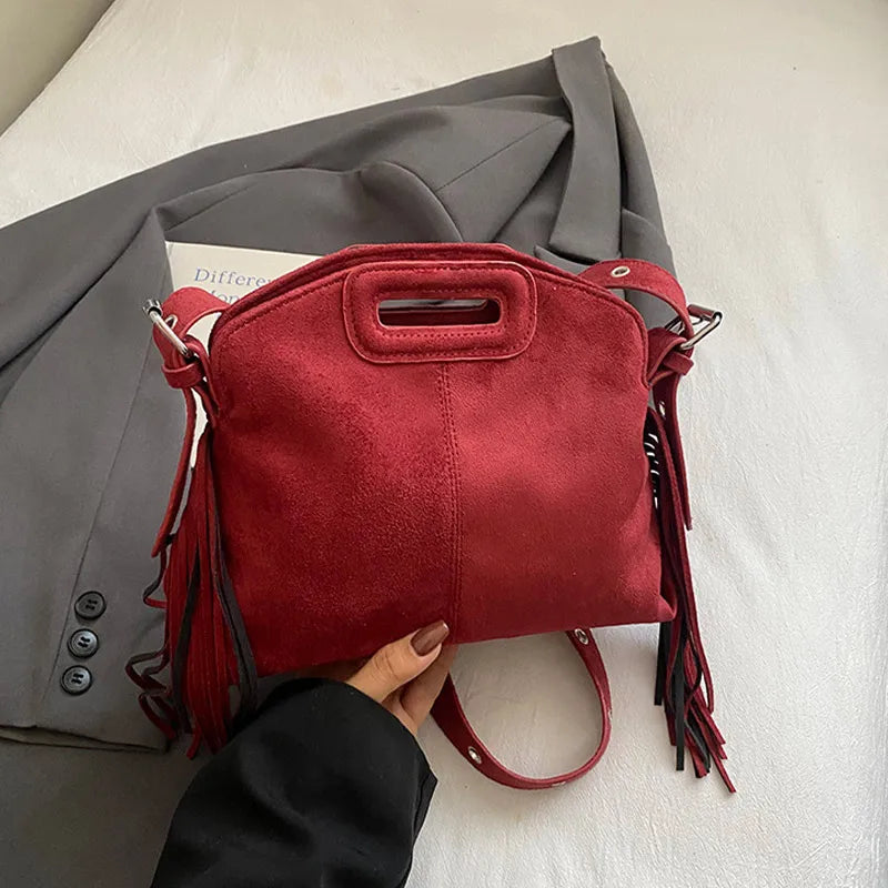 Luxury Tassel Lady Clutch With Adjust Shoulder Strap Large Capacity Shoulder Crossbody Bag Korean Fashion Versatile Dumpling Bag