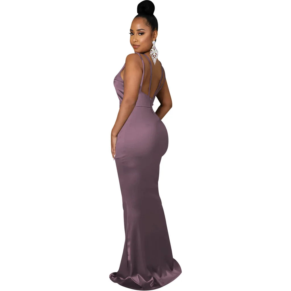 Sexy Fashion Deep V-Neck Dress Women's Dress JX5604