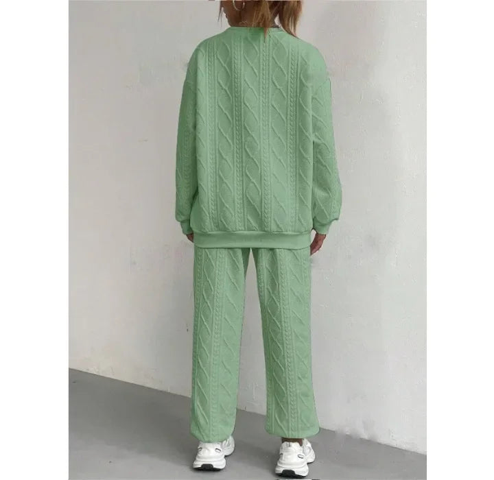Casual Two Piece Sets Womens Outifits Streetwear Autumn and Winter 2024 New Long Sleeved Round Neck Hoodie and Y2k Pants Suit