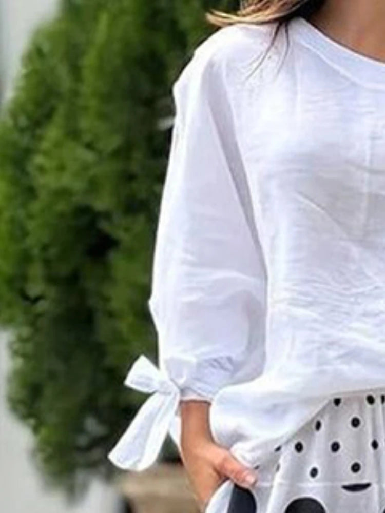 Beautyblue Elegant One-Shoulder Blouses&Shirts for Women Green Tops 2025 New Casual Loose Tied Asymmetric Fashion Female Clothes