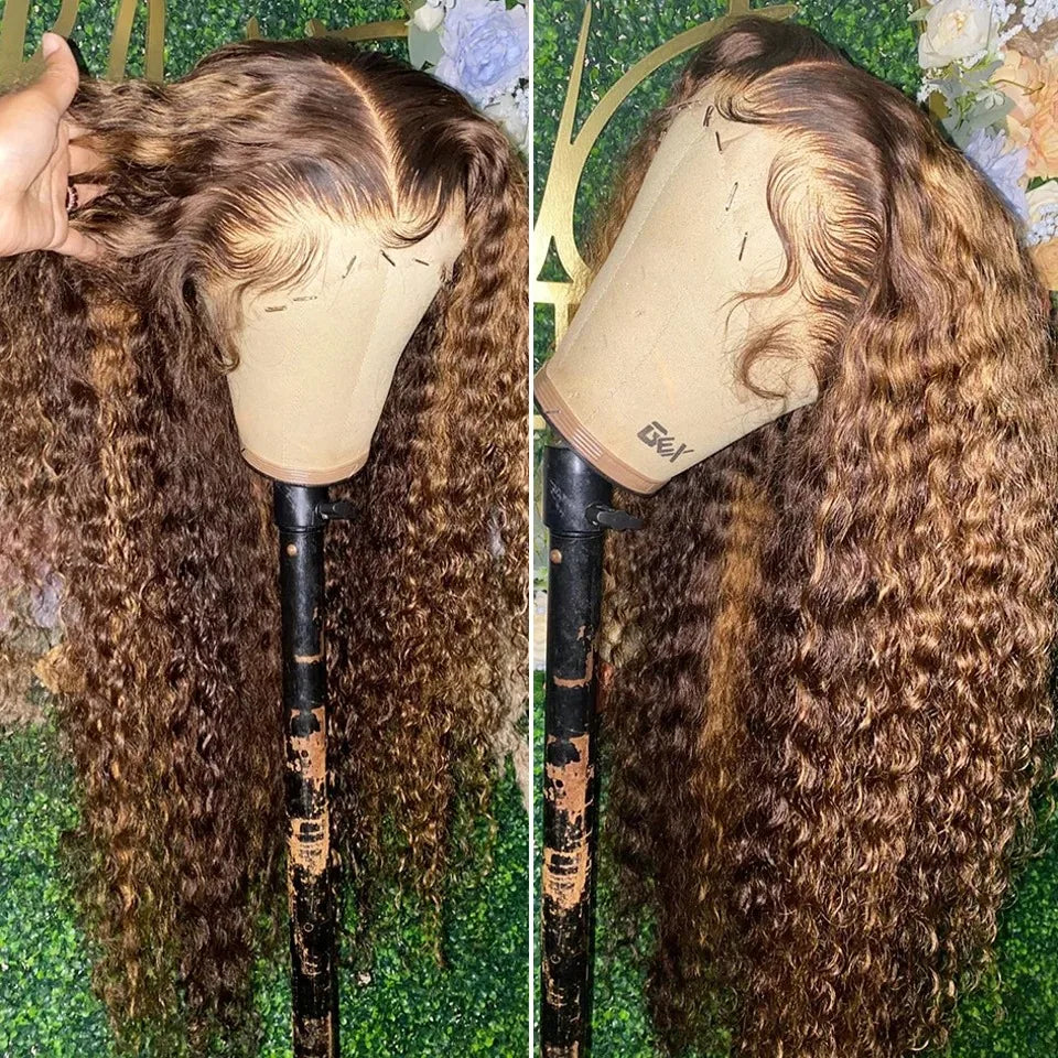 Short Blonde Curly Lace Front Synthetic Wig for Women