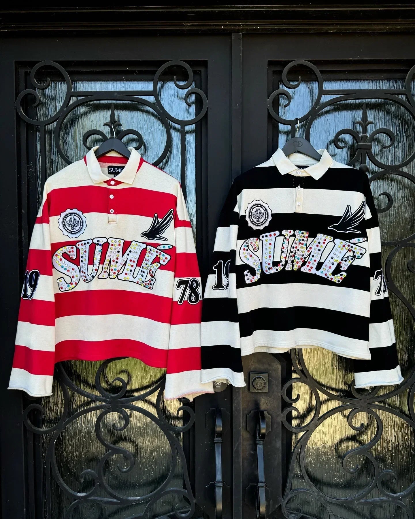 American Harajuku Fashion Hip-hop Striped Pretty Girl Shirt Letter Printed Polo Shirt Y2k Retro Men's Long Sleeved T-shirt