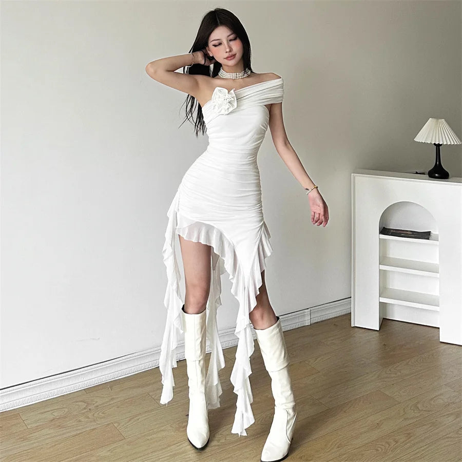 Sylcue Spring Bachelor Party Sweet Gentle Intellectual Tight Character Hot Mature Beautiful Girl Chest Tassel Dress