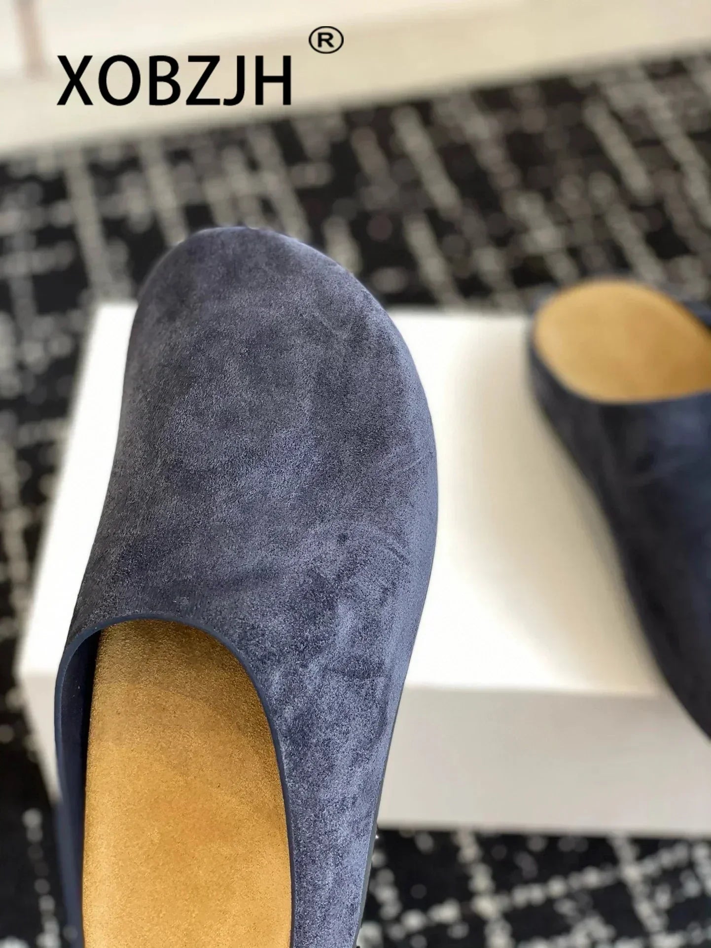 2024 Flat Slippers High Quality New Women KidSuede Mules Shoes Round Toe Casual ComfortSlides Woman Thick Sole Slippers Woman