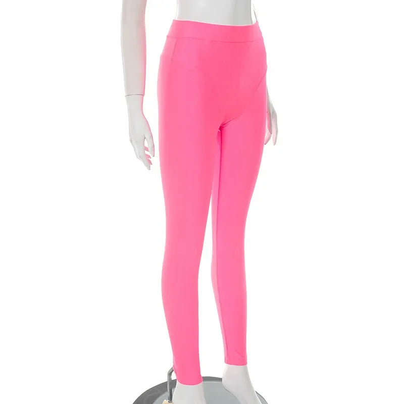 Sexy Pants Women Streetwear Summer 2025 New Solid Color Seamless High Waist Peach Hip Lift Back Fitness Slimming Sports Trousers