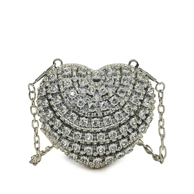 Diamond Inlay Heart Clutch