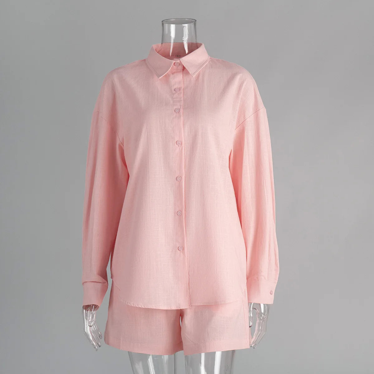 Lightweight White Cotton Summer Two Piece Set for Women