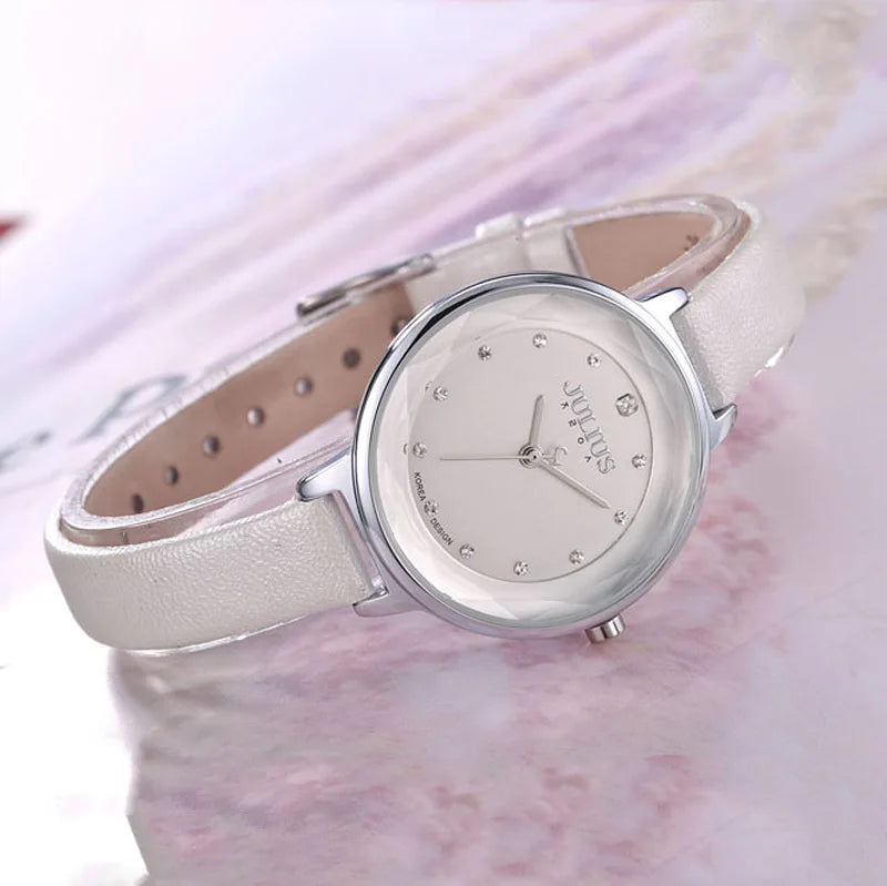 Thin Lady Women's Watch Fine Fashion Luxury Style Hours Dress Bracelet Leather Classic Girl Birthday Gift Julius No Box