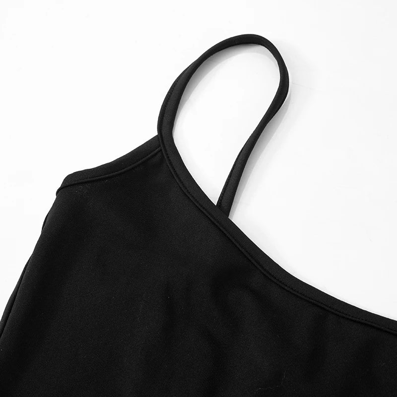 Weird Puss Summer Trend 2 Piece Crop Tops Women Sexy Short Sleeve Camisole+Mesh One-Shoulder Tops Clubwear 2025 Summer Club Tees