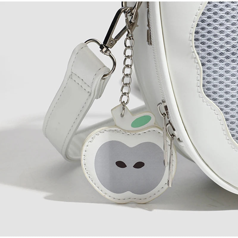 Women's multifunction handbag cute sweet apple shape fashion design large capacity handbag  new versatile niche transparent bag