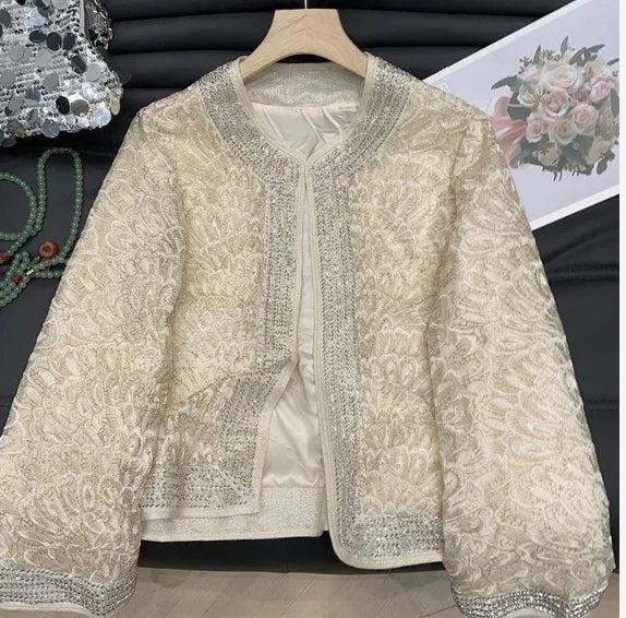 New Chinese Women Clothing National Style Heavy Industry Jacquard Embroidered Jacket Light Luxury High-end Old Money Style Coat