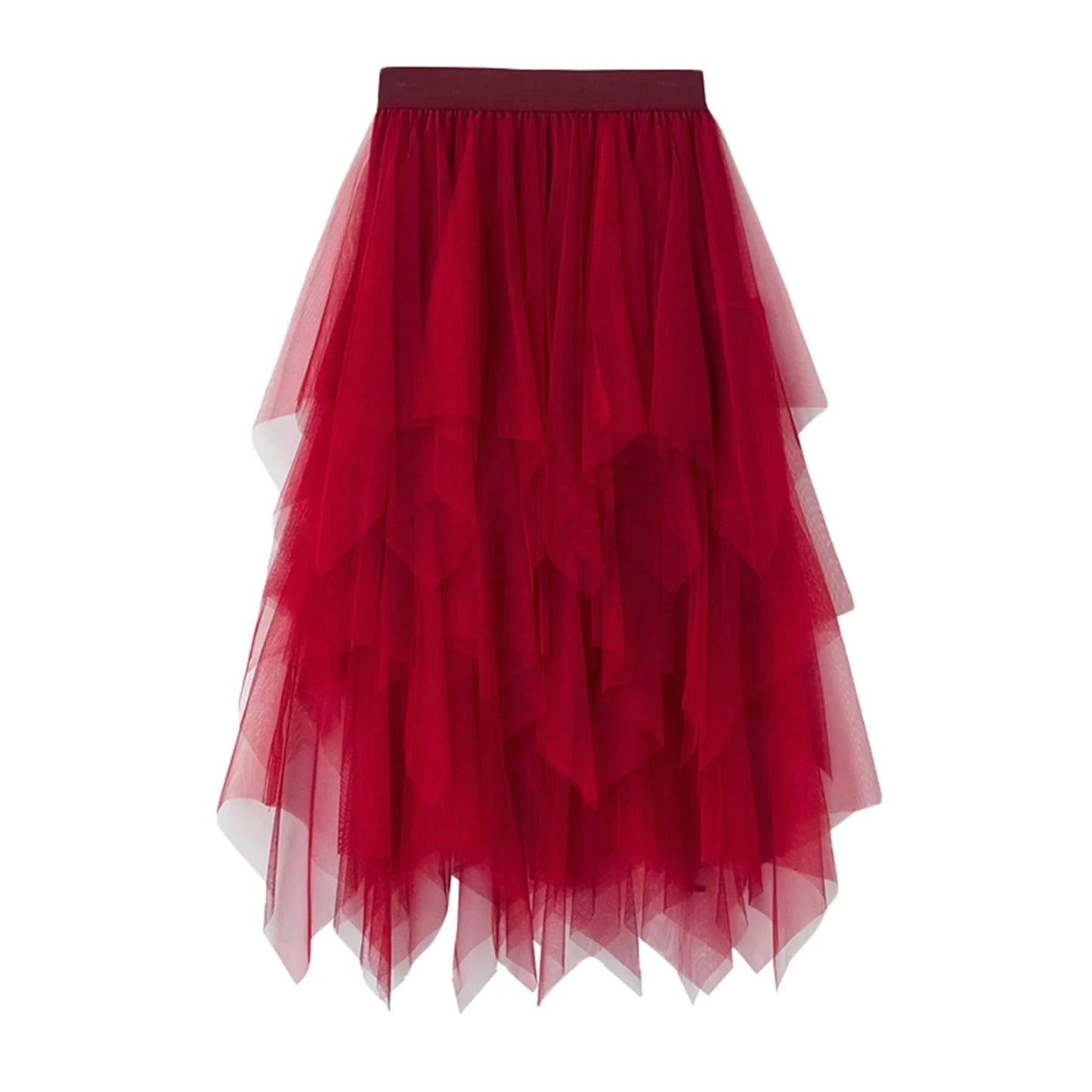 Women Tutu Tulle Skirt Elegant High Waist Mesh Tiered Layered Half Skirt Female Prom Party Midi Skirt for Summer Fairycore Y2K