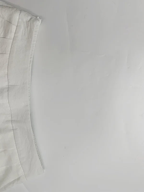 Beautyblue Casual Daily Pants Women Loose Wide Leg Pants 2025 Summer Solid Color Vacation High Waisted Elasticity White Trousers