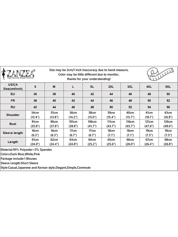 ZANZEA Formal Office V-neck Blusas Women Chiffon Blouses Elegant Ruffles Short Sleeve Tops 2024 Summer Solid Pleating Shirts