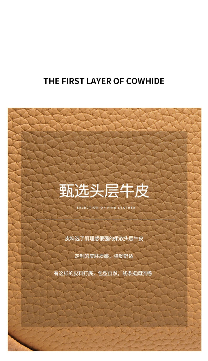 Genuine Leather Designer Luxury Bag Large Capacity Fashionable Casual Shoulder Bag Commuting work handbag for women office