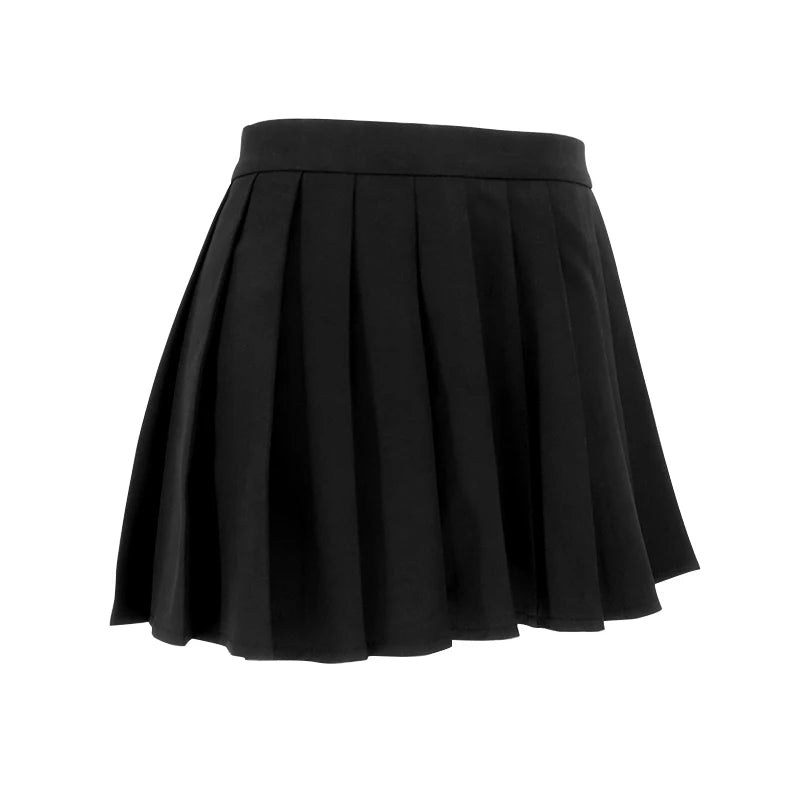 Sexy Sweet Mini Skirt Women Summer New Streetwear Fashion Black Pleated Skirt Solid Casual Club Elegant Party Short Skirt Lady
