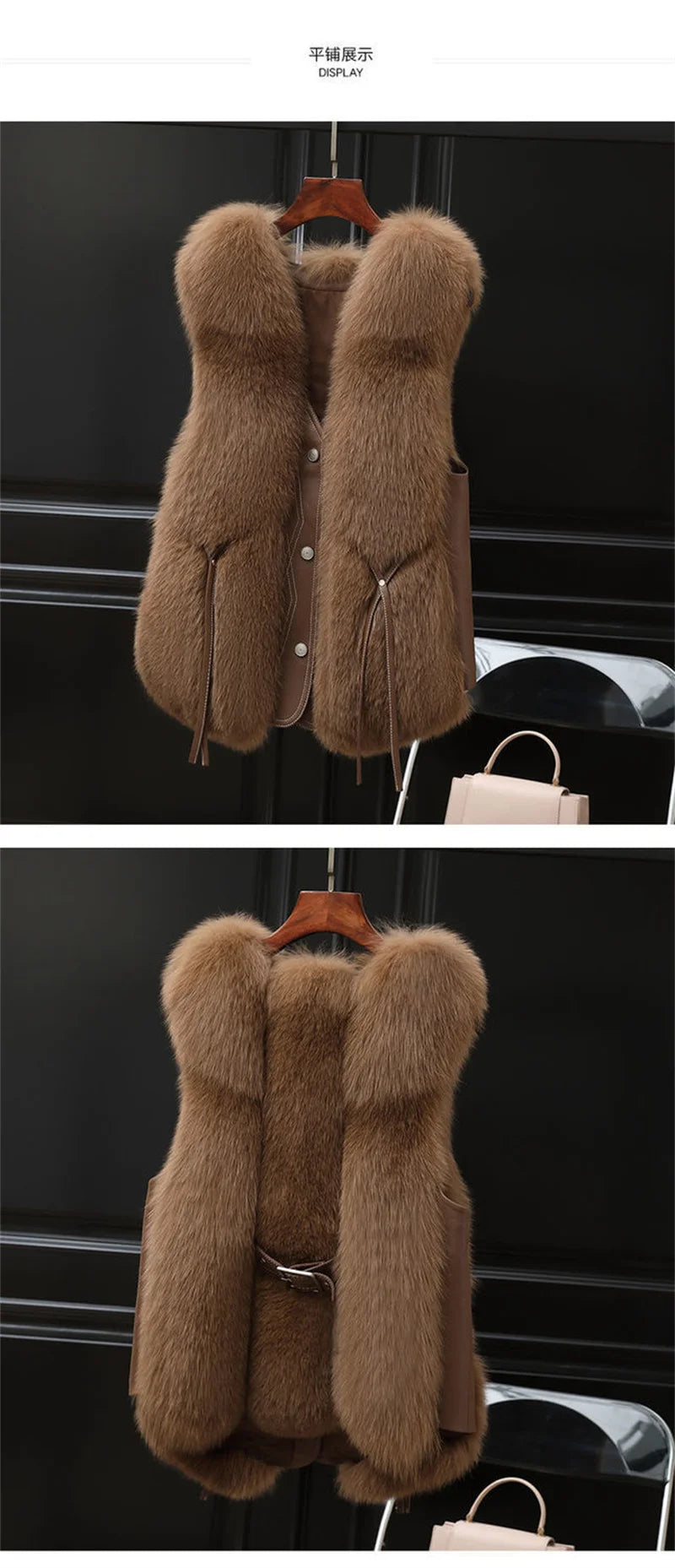 High Quality Imitation Fox Fur Vest Jacket Women Fur Vest Jacket 2024 Winter Waistcoat Short Fur Vest Female Vestcoat Sleeveless