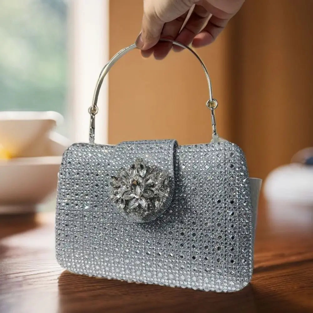 XIYUAN Lady Crystals Evening Bags Women 2024 Sparkling Diamond Evening Handbags Metal Clutch Purses And Handbag Wedding Purse