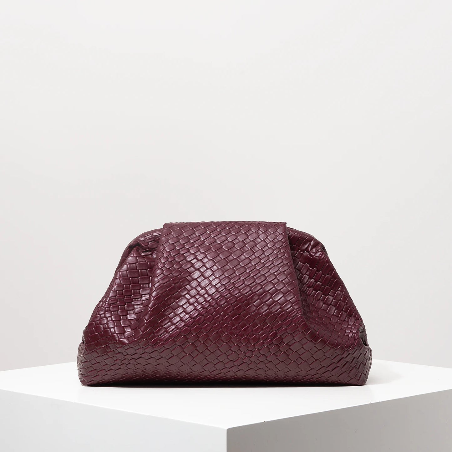 Vintage Artificial Leather Woven Pattern Clutch Bag,Burgundy Bag,Porm Dresses for Women,Large Capacity Women Purse