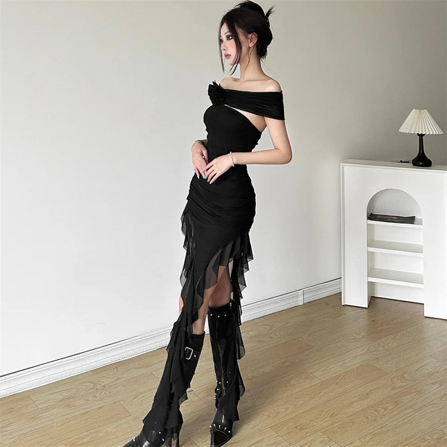 Sylcue Spring Bachelor Party Sweet Gentle Intellectual Tight Character Hot Mature Beautiful Girl Chest Tassel Dress
