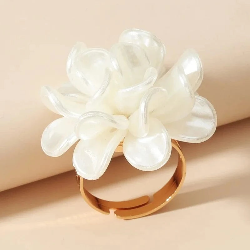 Exaggerated Flower Ring Fashionable Temperament French Rings Female