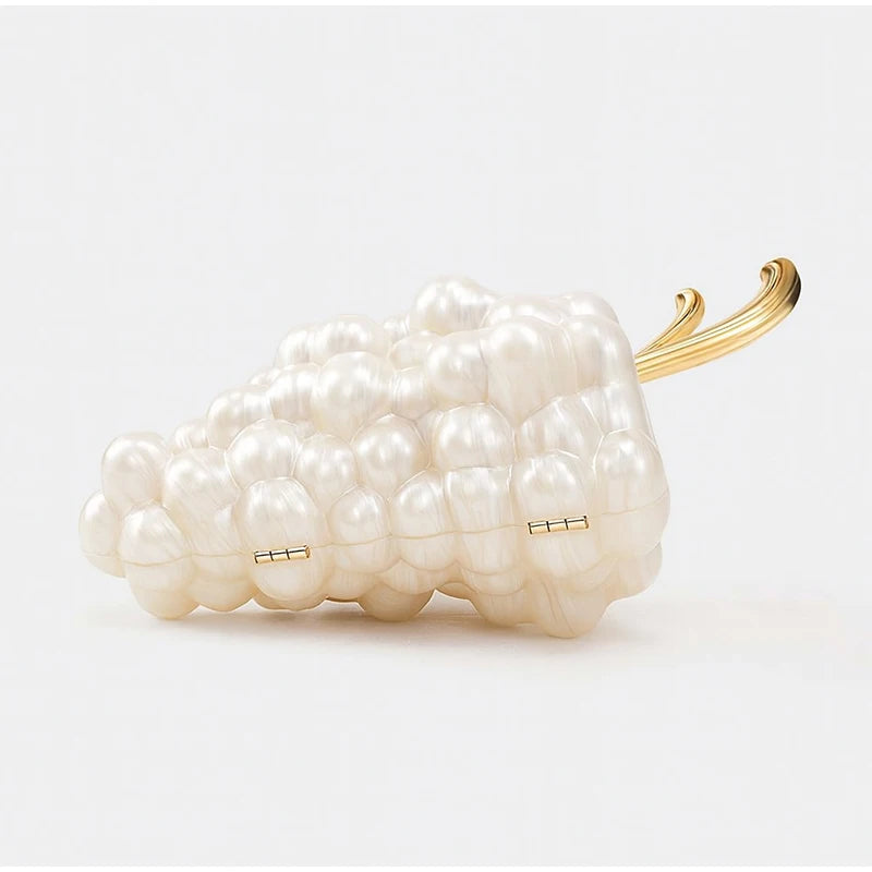 Unique Grape Shape Clutch Bag Evening Bag Luxury Creative Fruit Design Women's Crossbody Bag Elegant Cosmetics Storage Chain Bag