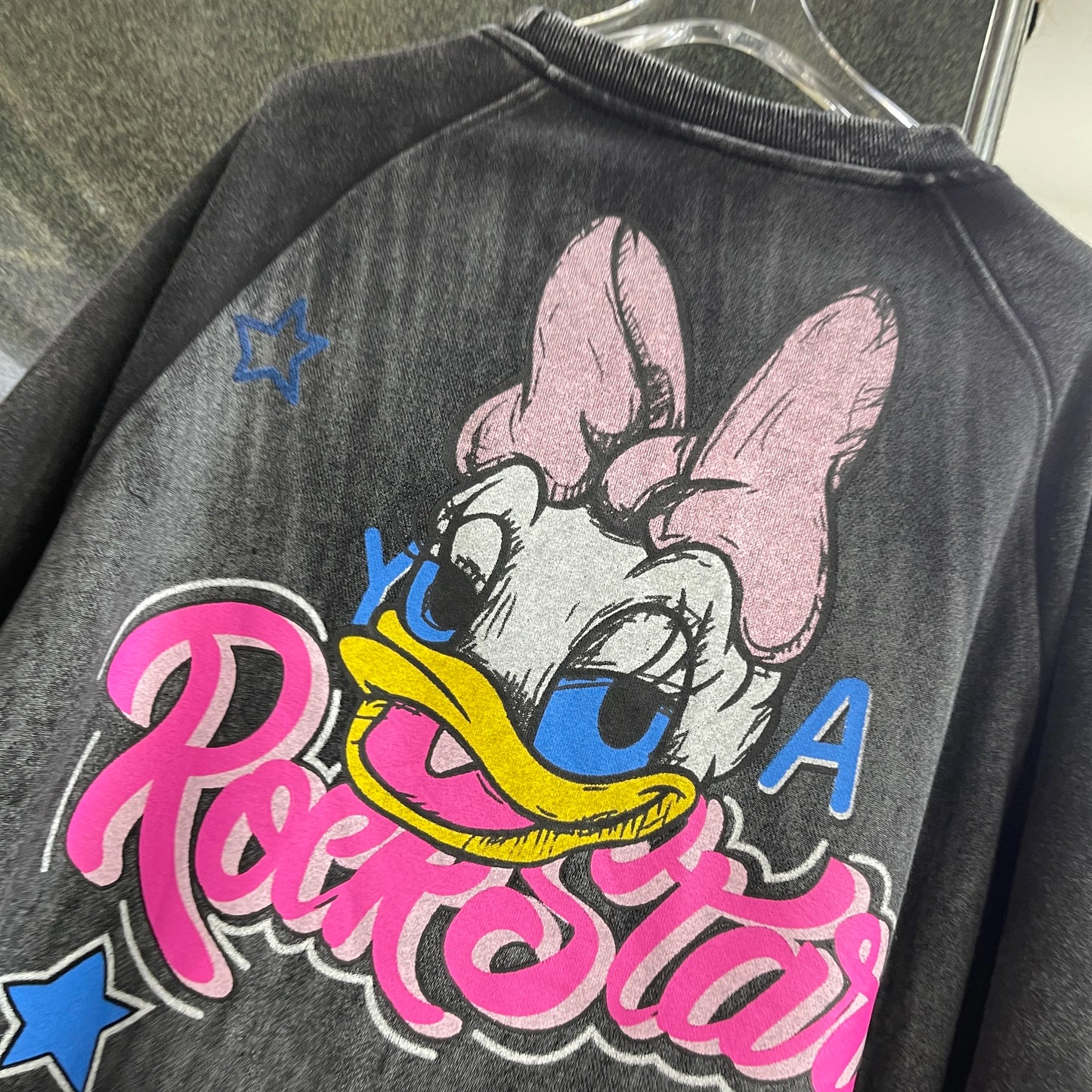 2025 Autumn Winter Heavy Loose Fashion Washed Cartoon Mid-Length Round Neck Hoodies Coat Popular Long-sleeves Sweatshirt Jacket