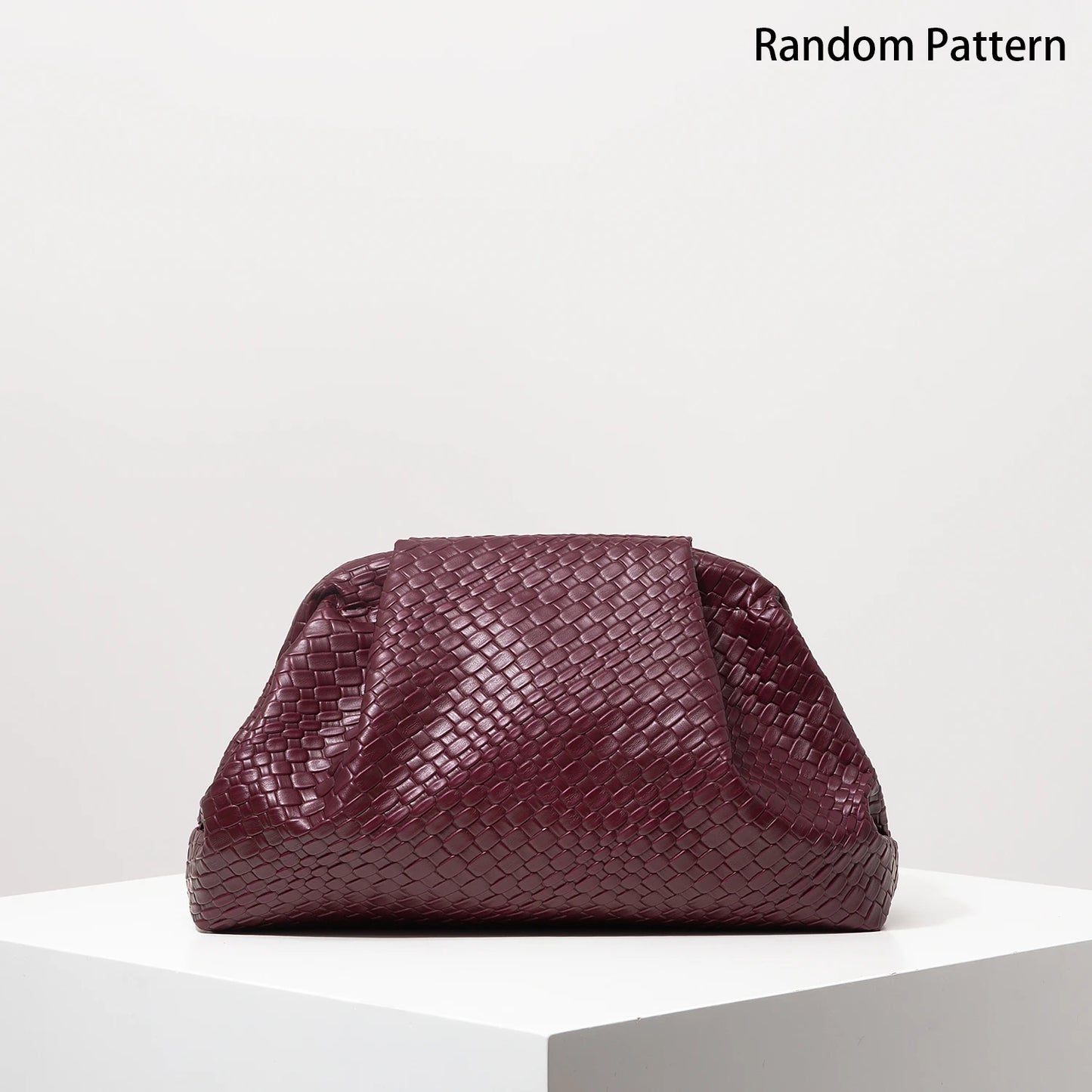 Vintage Artificial Leather Woven Pattern Clutch Bag,Burgundy Bag,Porm Dresses for Women,Large Capacity Women Purse