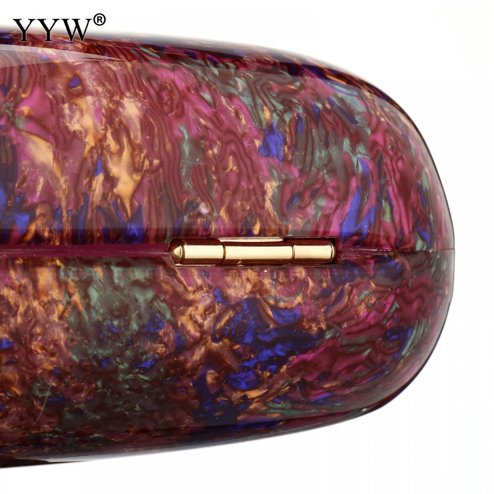 YYW Design Shell Acrylic Clutch Purse Women Marble Bag Luxury Elegant Lady Evening Bag Roud Cute Purple Handbag Shoulder Bags