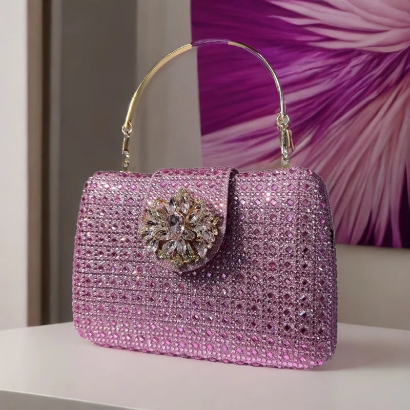 XIYUAN Lady Crystals Evening Bags Women 2024 Sparkling Diamond Evening Handbags Metal Clutch Purses And Handbag Wedding Purse