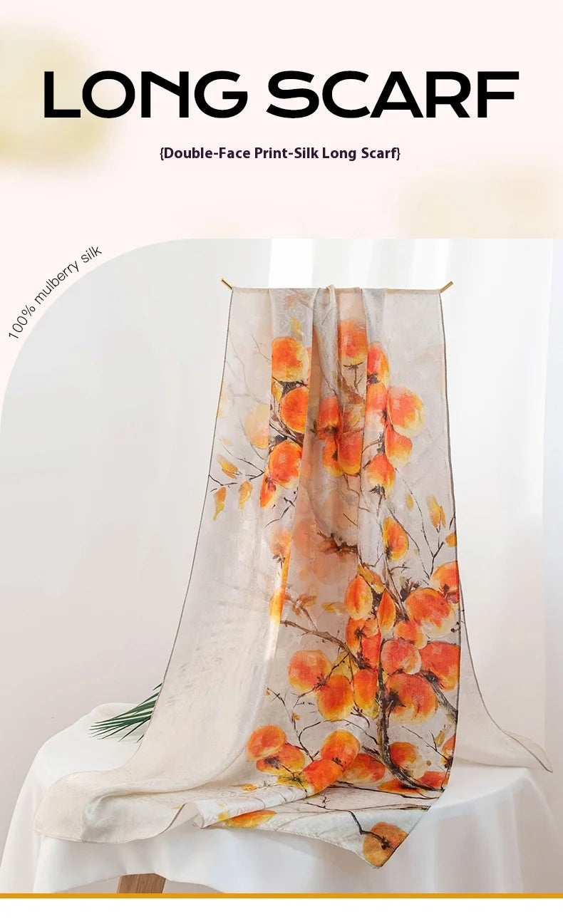 High-end women's new 100 mulberry silk scarf shawl cheongsam 170 * 55cm