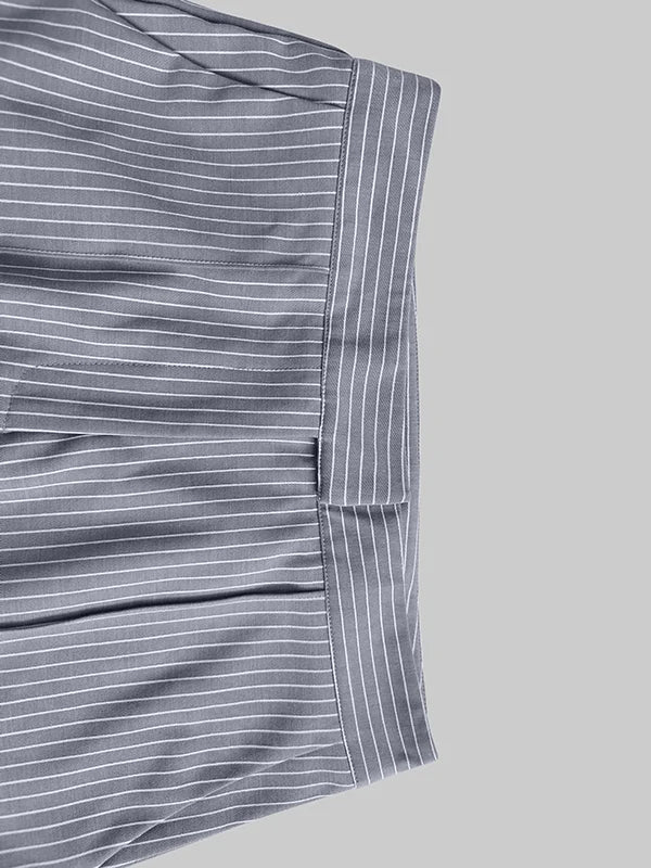 Beautyblue Casual Striped Suit Pants High Waisted Women's Pants 2025 Fashion Stylish Loose Straight Trousers for Business Office
