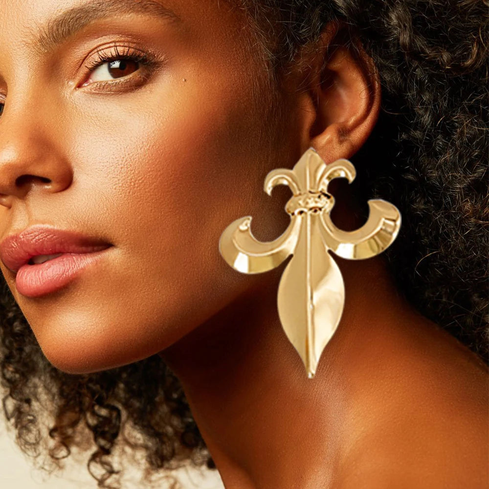 Fashion Jewelry Big Gold Color Round Geometric Earrings Dangle Drop Earrings For Women African Wedding Party Gifts
