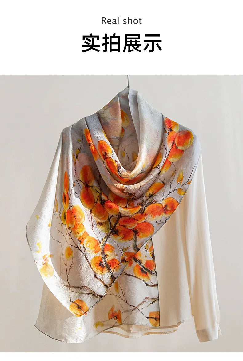 High-end women's new 100 mulberry silk scarf shawl cheongsam 170 * 55cm