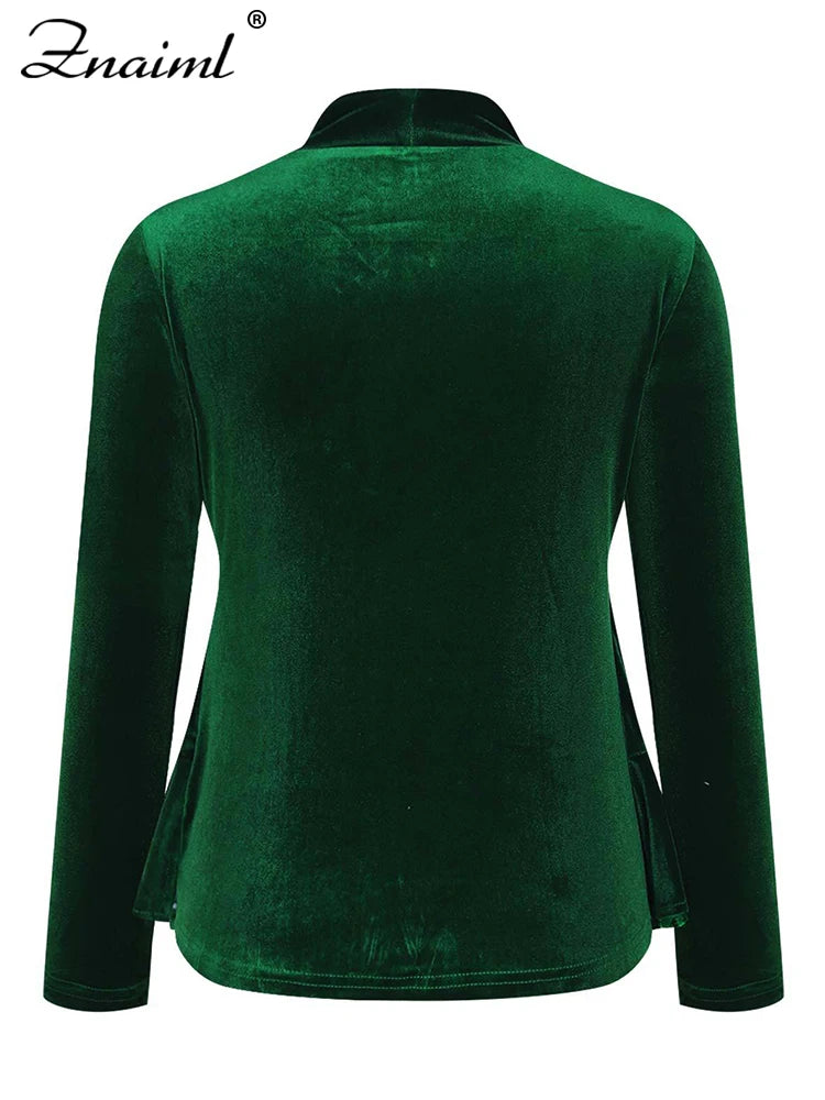 Znaiml Elegant Velvet Long Sleeve Square Neck Pullover T-Shirts Women's Sequin Patchwork Blousers Top Sexy Night Club Outfits