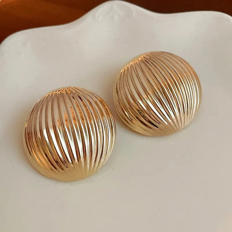 Metal Round Earrings Exaggerated Fashionable Style Geometric Jewelry Wholesale Girl