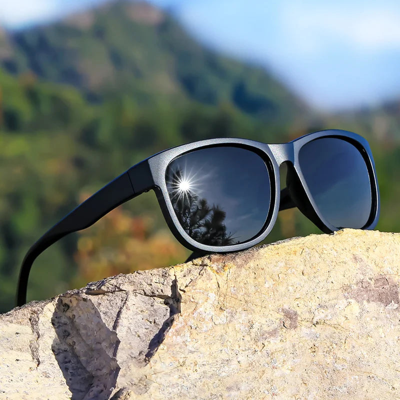 1 Pair Unisex Polarized Square Fashion Sunglasses - Lightweight Purple Glitter Frame, TAC Lenses for Outdoor Sports & Fashion