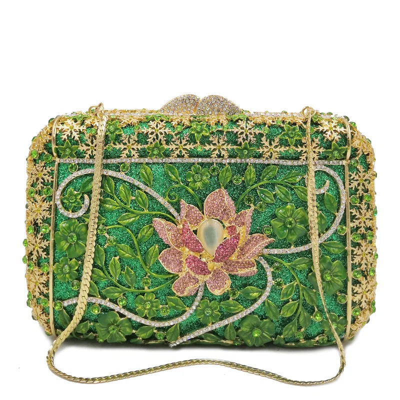 Elegant Rhinestone Tassel Clutch Evening Bag for Women