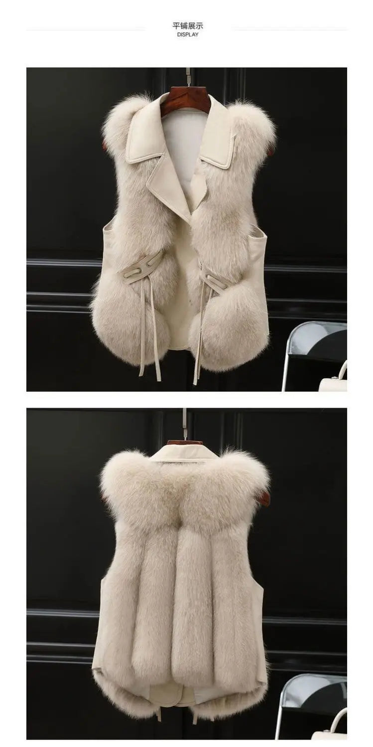 Fur Coat Women's Vest 2025 Autumn and Winter New Jacket Short Outerwear Lady Clothing