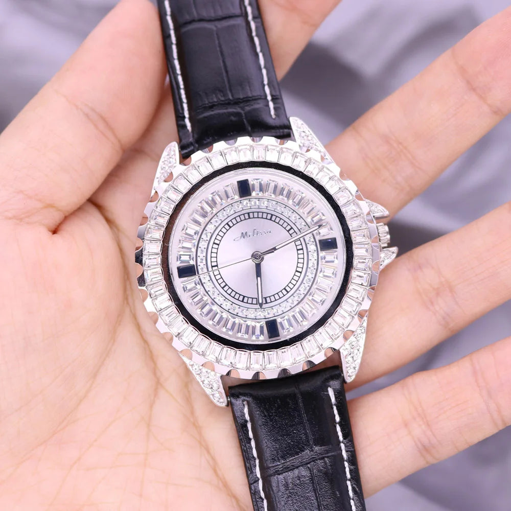 Luxury Unicorn Melissa Women's Watch Rhinestone Crystal Fashion Hour Real Leather Bracelet Clock Girl's Birthday Gift Box